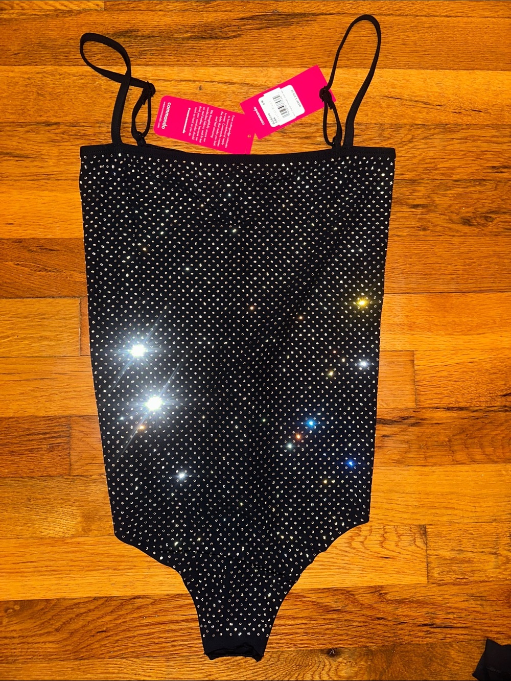 NWT Commando Crystal Black Rhinestone Cami Bodysuit